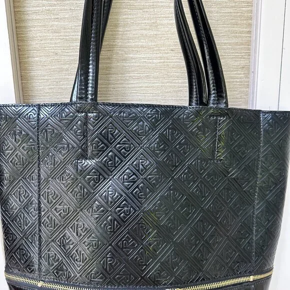 Relic by Fossil Black Tote Bag Patent Leather Tassel Purse Large Handbag - Picture 4 of 9